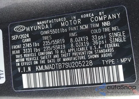 2025 Genesis Gv70 2.5T Awd из США, поврежденный, VIN KMUMADTB7SU205228